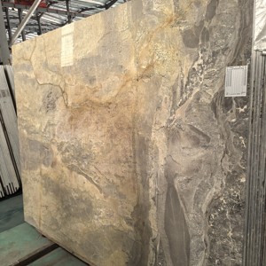 Mármol amarillo pulido fino con vetas grises para revestimiento de pisos, paredes, alféizares de ventanas, uso en hoteles y centros comerciales. - Product Image 4