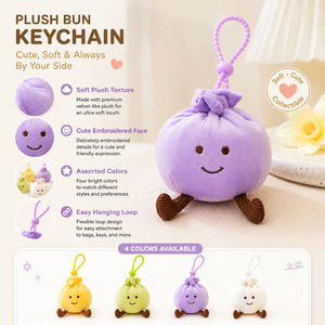 Llavero de Peluche Personalizado con Logo de Fábrica, Juguete Suave y Blandito de Algodón PP, Patas Marrones, Cara Sonriente, Unisex, Alivio del Estrés - Product Image 5