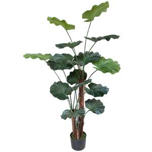 Plante artificielle en plastique, <span class=keywords><strong>palmier</strong></span> à feuilles rondes et à tige épineuse, imitation, utilisation intérieure/extérieure, haute authenticité, résistante à l'eau - Product Image 1