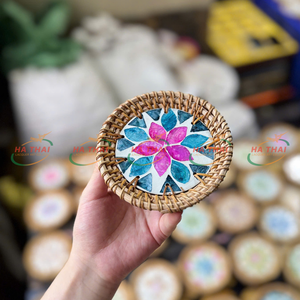 Petits plats décoratifs faits à la main nacre incrustation finition laque plateau à bijoux cadeau unique - Product Image 1