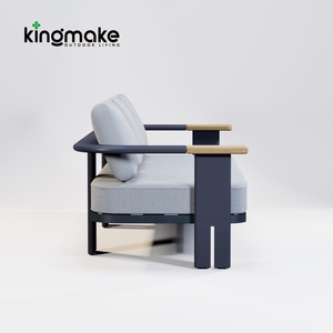 2025 Kingmake nouvel ensemble de canapés 4 pièces imperméables meubles d'extérieur canapés tissés de jardin avec table en teck - Product Image 5