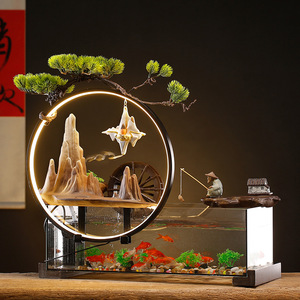 Adorno <span class=keywords><strong>de</strong></span> cascada <span class=keywords><strong>de</strong></span> rocalla <span class=keywords><strong>de</strong></span> cerámica, fuente <span class=keywords><strong>de</strong></span> <span class=keywords><strong>agua</strong></span> <span class=keywords><strong>de</strong></span> cascada <span class=keywords><strong>de</strong></span> humo para interiores con pecera ligera para decoración <span class=keywords><strong>de</strong></span> escritorio <span class=keywords><strong>de</strong></span> oficina en casa - Product Image 5