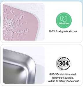 Snack <span class=keywords><strong>container</strong></span> thực phẩm 304 thép không gỉ rò rỉ bằng chứng <span class=keywords><strong>container</strong></span> kín Bento Hộp Ăn Trưa với Silicone nắp hộp ăn trưa cho người lớn trẻ em - Product Image 5