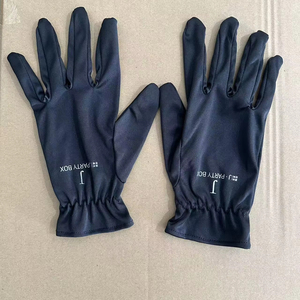 Guantes Negros de Microfibra Personalizados con Logotipo Blanco para Vendedoras de Joyería - Product Image 1