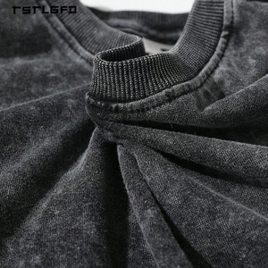 Custom Summer Casual 2 Piece <b>Set</b> Mens Distressed Tracksuits High Quality 100% Cotton Acid Wash Vintage T Shirts and Shorts <b>Set</b> - Product Image 2