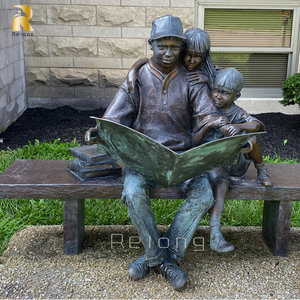 Statua <span class=keywords><strong>a</strong></span> grandezza naturale del <span class=keywords><strong>padre</strong></span> e della figlia del bronzo della scultura del giardino all'aperto - Product Image 1