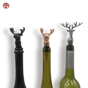 Rolha de garrafa de vinho personalizável, cabeçote de cervos de silicone para o natal