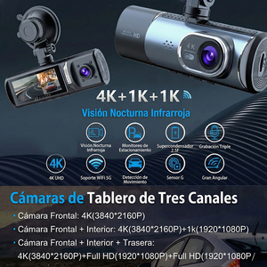 Cámara para Auto Ele-Gate 4K de 3 Canales, Frontal 4K, Interior 1080P, Trasera 1080P, WiFi, Dashcam - Product Image 5