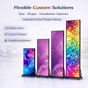 P1.25 P1.8 P2.5 Aluminum Custom Advertising <b>Stand</b> Screen 4K HDR10 Built-in CMS Wifi <b>Control</b> Portable Foldable LED Poster Display - Product Image 4