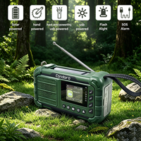 Tragbares Outdoor 10000mAh Solar- und Handkurbel-Notfallradio aus Kunststoff mit Digital DAB+/AM/FM und Taschenlampe für SOS-Notfälle
