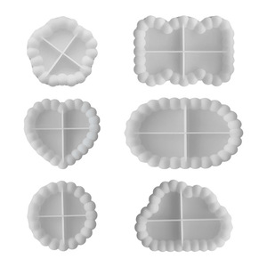 6 Arten Bubble Coaster Epoxidharz form DIY Herz Oval Blumen schale Form Tropfen kleber Spiegel Silikon Nachhaltige ungiftige Hitze - Product Image 3