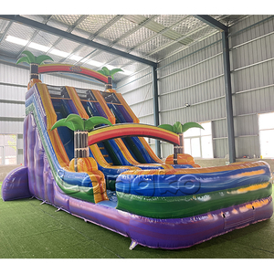 Grand toboggan aquatique gonflable commercial double pour piscine extérieure, idéal pour adultes - Product Image 2