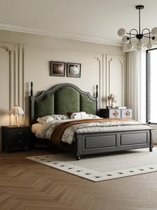 En stock, lit plateforme moderne en bois massif, finition noyer foncé, avec <span class=keywords><strong>sommier</strong></span> à lattes en bois, pour chambre double, mobilier <span class=keywords><strong>de</strong></span> maison - Product Image 2