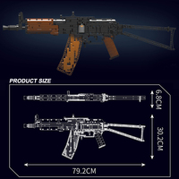14020 Fusil Automático AK74 para Ensamblar, Modelo de Arma de Fuego de Juguete, Set de Bloques de Construcción Educativos para Niños
