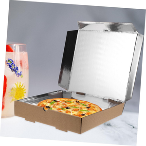Conteneur à emporter personnalisé robuste en carton ondulé écologique, boîte à pizza en papier thermique avec feuille d'aluminium, pour restaurant de sushis, boulangerie, pique-nique - Product Image 1