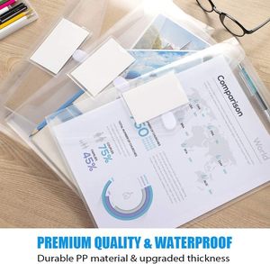 Paquet de 5 enveloppes en plastique transparent en poly lettres américaines de format <span class=keywords><strong>A4</strong></span> <span class=keywords><strong>avec</strong></span> pochette d'étiquettes pour l'organisation du travail à domicile - Product Image 5