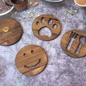 Creative Pine Wooden Household Coasters Retro Heat Resistant Solid Wood Coffee Tea Drinks <b>Cup</b> <b>Mat</b> - Product Image 4