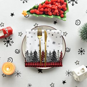 Christmas Tree Design <b>Black</b> Rectangle <b>Tablecloth</b> in Polyester Washable for Party Picnic Dinner Decor-for Hotels - Product Image 5