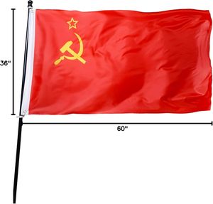 ธงชาติสาธารณรัฐสังคมนิยมโซเวียตโพลีเอสเตอร์100% ขนาด3*5ฟุตงานตามสั่งกลางแจ้ง - Product Image 3