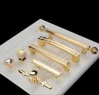 Armoire de luxe à poignée en cristal doré, meuble de cuisine, bordure placard tiroir, tetragum carré
