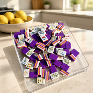 Tuiles de Mahjong Américaines Modernes à Motifs Floraux, Fruitées et Animaux, 166 Pièces, Mahjong Portable en Acrylique, Jeu de Société pour la Maison, Cadeau, Prise en Charge OEM - Product Image 5
