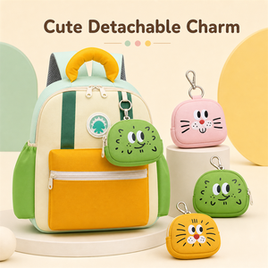 Cute Cartoon Kids School <strong>Backpack</strong> Nylon Lightweight Large Capacity Student Book Bag with Detachable Coin <strong>Purse</strong> - Product Image 3