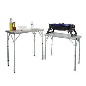 Tavolo pieghevole in alluminio leggero portatile regolabile in altezza moderno Set da pranzo all'aperto per il campo barbecue uso del parco - Product Image 2
