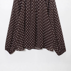 <span class=keywords><strong>Camicetta</strong></span> personalizzata da donna a pois <span class=keywords><strong>con</strong></span> motivo a forma di papillon a manica lunga Versatile Top all'ingrosso <span class=keywords><strong>camicetta</strong></span> Vintage camicia in Chiffon - Product Image 5