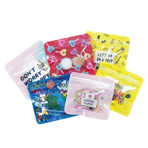 50 PCS Lovely Holographic Gift Logo Small Ziplock Pouch Clear Cosmetics Beauty Makeup Candy Clear Plastic Packaging Bag - Product Image 6