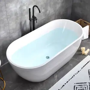 Acrylic Bathroom Free Standing Bathtub Soaking White Bath Tub For Adults