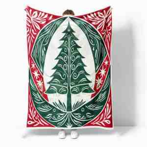 Diseño gratuito de mantas con estampado navideño vintage de doble cara, mantas de regalo de Navidad, mantas de franela para viajes en avión - Product Image 1