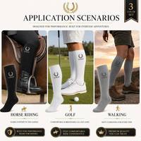 Chaussettes d'équitation pour hommes, enfants et jeunes, design personnalisé, logo, compression athlétique, hauteur genou, antibactériennes, respirantes, sport
