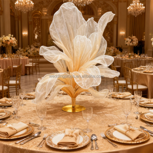 Nouvel arrivage Installation d'<span class=keywords><strong>art</strong></span> en soie géante faite à <span class=keywords><strong>la</strong></span> main pour décoration <span class=keywords><strong>de</strong></span> scène <span class=keywords><strong>de</strong></span> mariage Vitrine Fleur géante - Product Image 1