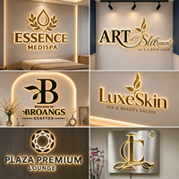 Enseigne murale LED personnalisée pour bureau d'entreprise, logo 3D en acier inoxydable et acrylique, affichage rétroéclairé, enseigne de réception, décoration intérieure
