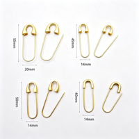 Épingles de sûreté en forme de U plaquées or 18 carats, multi-tailles, antirouille, pour vêtements, châles et loisirs créatifs (vente en gros)