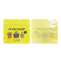 Logo holographique personnalisé, petite pochette imprimée à fermeture éclair, sac d'emballage de cosmétiques en plastique transparent