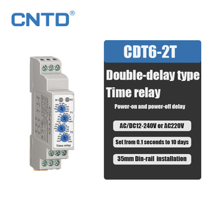 Cntd CDT6-2T216W thu nhỏ hẹn giờ tiếp sức kép thời gian trễ <span class=keywords><strong>v</strong></span>ới IP20 Mức độ bảo <span class=keywords><strong>v</strong></span>ệ AC/DC <span class=keywords><strong>12</strong></span>-240V (50-60Hz) Epoxy bảo <span class=keywords><strong>v</strong></span>ệ - Product Image 2