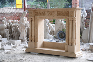 Décoration de <span class=keywords><strong>maison</strong></span> classique européenne Cheminée en pierre décorative murale moderne sculptée à la main personnalisée Cheminée en marbre moderne avec colonne pilier - Product Image 6