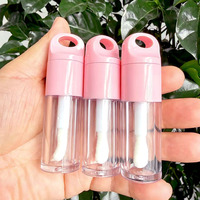 Jialin – Vente en gros de mini-tubes vides en plastique de 5 ml avec capuchon rond pour rouge à lèvres liquide et brillant à lèvres, emballage de soins personnels avec porte-clés