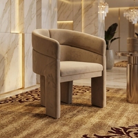 Fauteuil simple de luxe à accoudoirs de style français, mobilier moderne pour salon et chambre, élégante chaise d'appoint en tissu pour la détente
