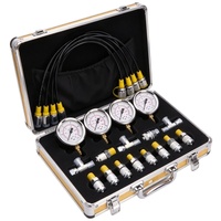 Offre Spéciale : Kit de Test de Pression Hydraulique pour Outils d'Excavatrice, Boîte Dorée, 4 Tuyaux, 4 Manomètres, 10 Raccords, 3 Raccords en T, Qualité OEM