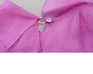 Elegante camicia con Top Bowknot donna Basic tinta unita manica lunga Versatile <span class=keywords><strong>camicetta</strong></span> <span class=keywords><strong>fucsia</strong></span> con prospettiva a fiocco con perline allentate - Product Image 6