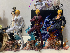 Figura de Acción de PVC de 24 cm de Sanji en Traje de Combate Negro, Blanco y Rojo, del Anime GK <span class=keywords><strong>One</strong></span> <span class=keywords><strong>Piece</strong></span>, Modelo Coleccionable Unisex - Product Image 2