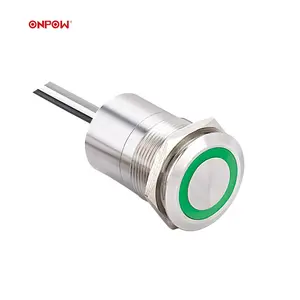 ONPOW-interruptor de luz táctil ts22d10ys1, 22mm, anillo iluminado, resistente al agua, ROHS