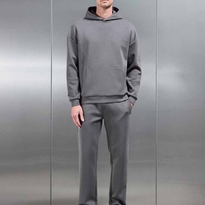 เสื้อฮู้ดดี้ผู้ชายแบบสวมหัว ผ้าฟลีซหนานุ่ม 350 กรัม รุ่นใหม่ ปี 2025 ทรงหลวม ไหล่ตก ไม่มีลาย - Product Image 1