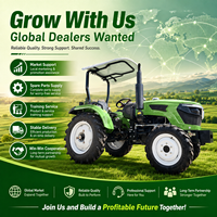 Tractor Agrícola con Certificación CE LAWNIO, Motor de 4 Cilindros, Tracción en las Cuatro Ruedas, Rendimiento para Labranza Rotativa