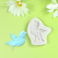 Moule en silicone antiadhésif de qualité alimentaire pour chocolat, fondant, pierre diffuseur, plaque en plâtre, motif colombe de Pâques, blanc, écologique, pour bricolage