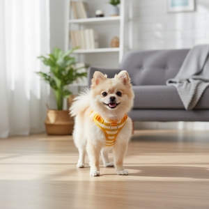 Harnais pour chien en maille douce de couleur unie, double couche, avec fonction réfléchissante, disponible en XS et XL, fabriqué en polyester et cuir - Product Image 5