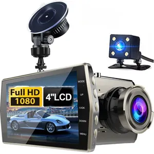 דאש מצלמת 4.0 אינץ מלא HD 1080P רכב DVR מצלמה אחורית מראה וידאו מקליט קופסא שחורה חניה צג אוטומטי Dashcam GPS לוגר
