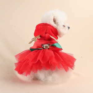 Robes de Noël de haute qualité pour animaux de compagnie, tenues de princesse pour l'hiver, jupes de cosplay pour chiots, vêtements pour petits chiens et chats (Bichon, <span class=keywords><strong>Spitz</strong></span>) - Product Image 2